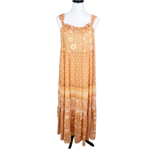 SPELL & THE GYPSY Utopia strappy floral Cinnamon sundress - Picture 6 of 11